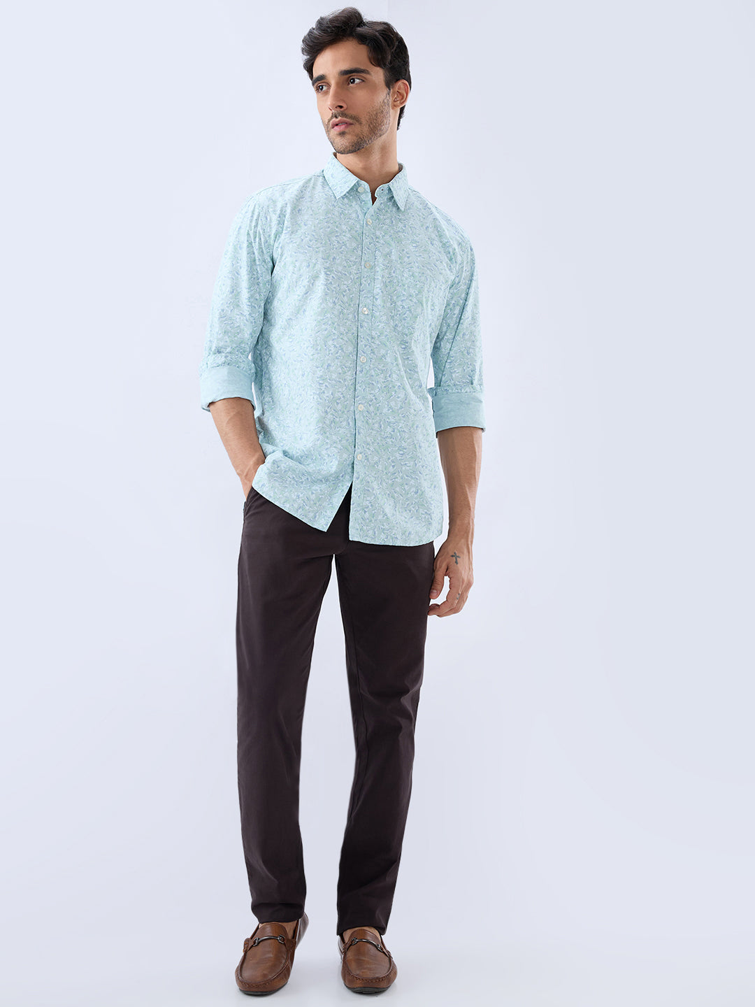 Parx Green Casual Shirt