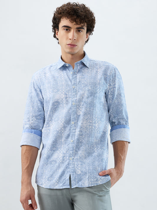 Parx Blue Casual Shirt