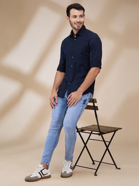 Parx Blue Casual Shirts