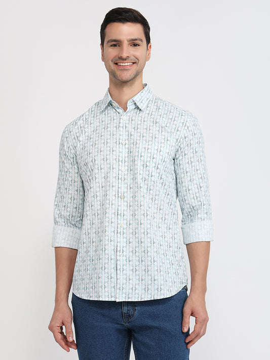 Parx Green Casual Shirt
