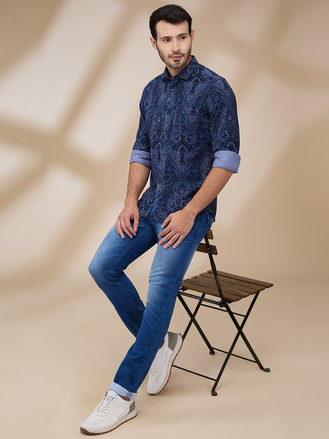 Parx Blue Casual Shirts