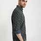Parx Men Green Printed Slim Fit Cotton Casual Shirt