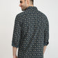 Parx Men Green Printed Slim Fit Cotton Casual Shirt
