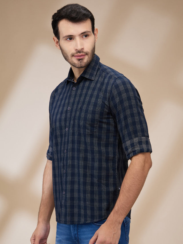 Parx Blue Casual Shirt