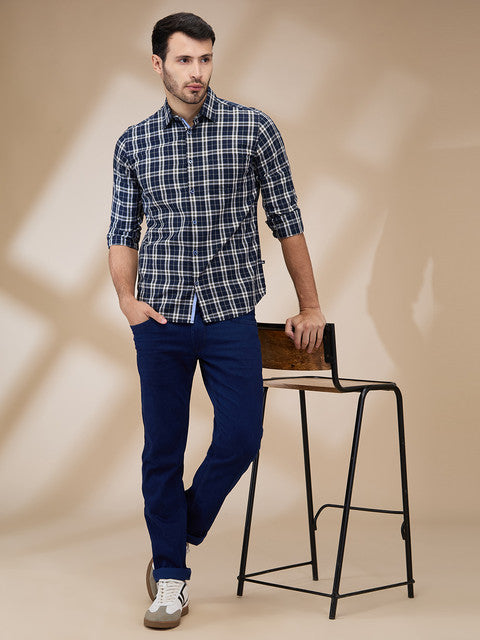 Parx Men Blue Slim Fit Checks Casual Shirt – MyRaymond