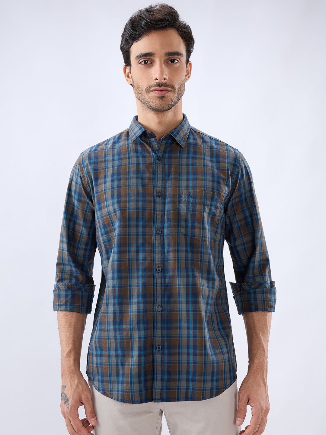 Parx Blue Casual Shirt