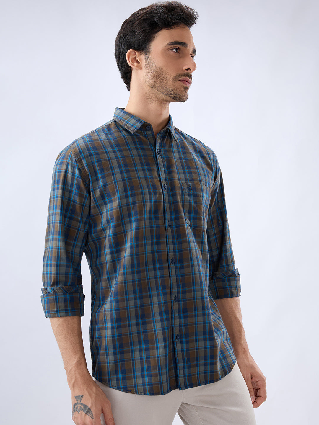 Parx Blue Casual Shirt