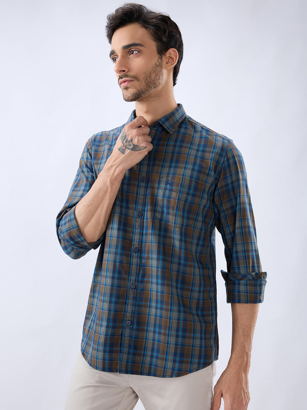 Parx Blue Casual Shirt