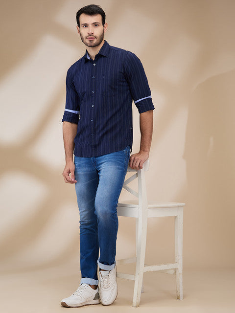 Parx Blue Casual Shirts