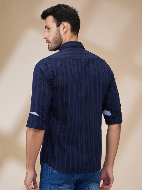 Parx Blue Casual Shirts