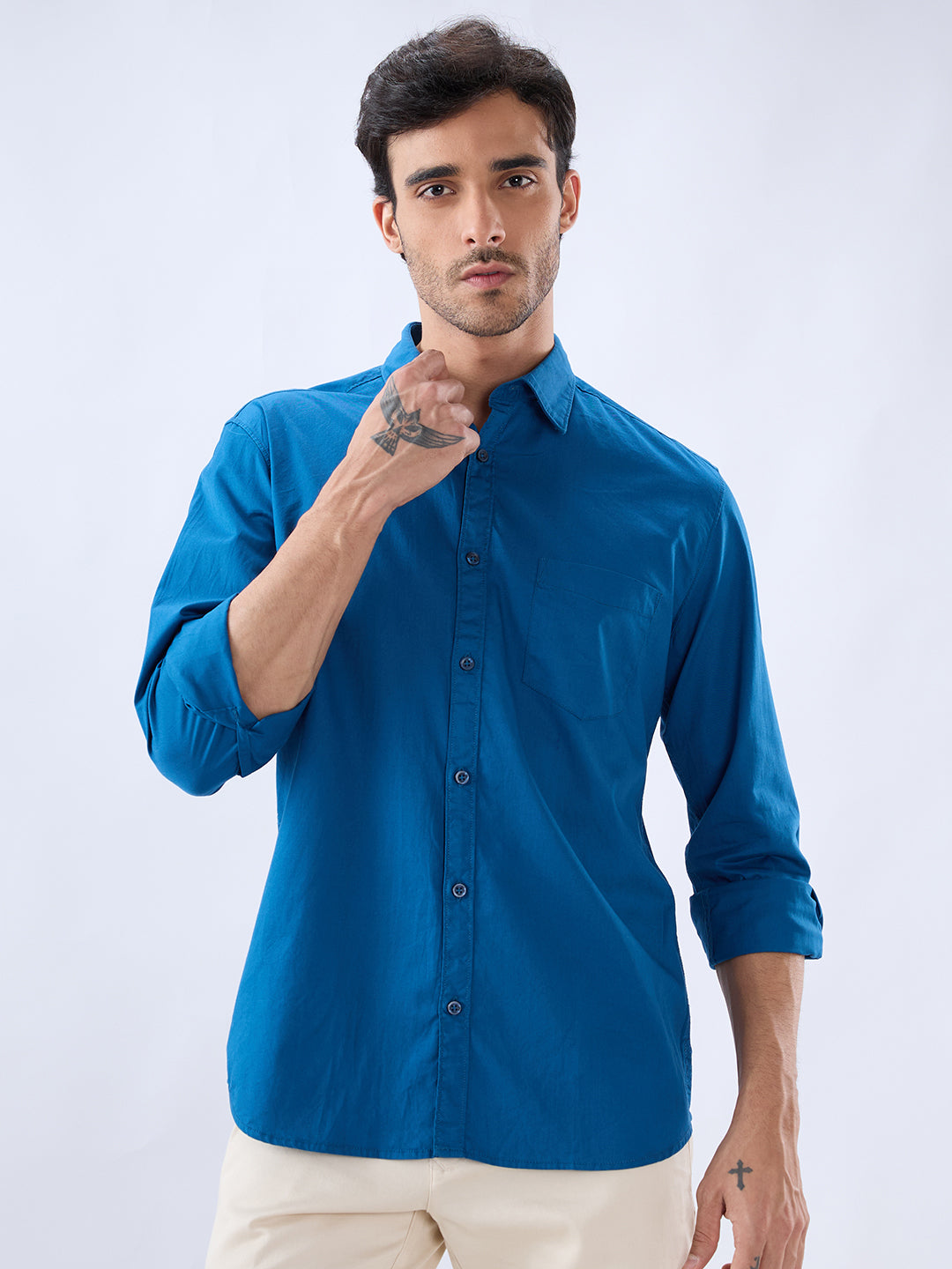 Parx Blue Casual Shirt