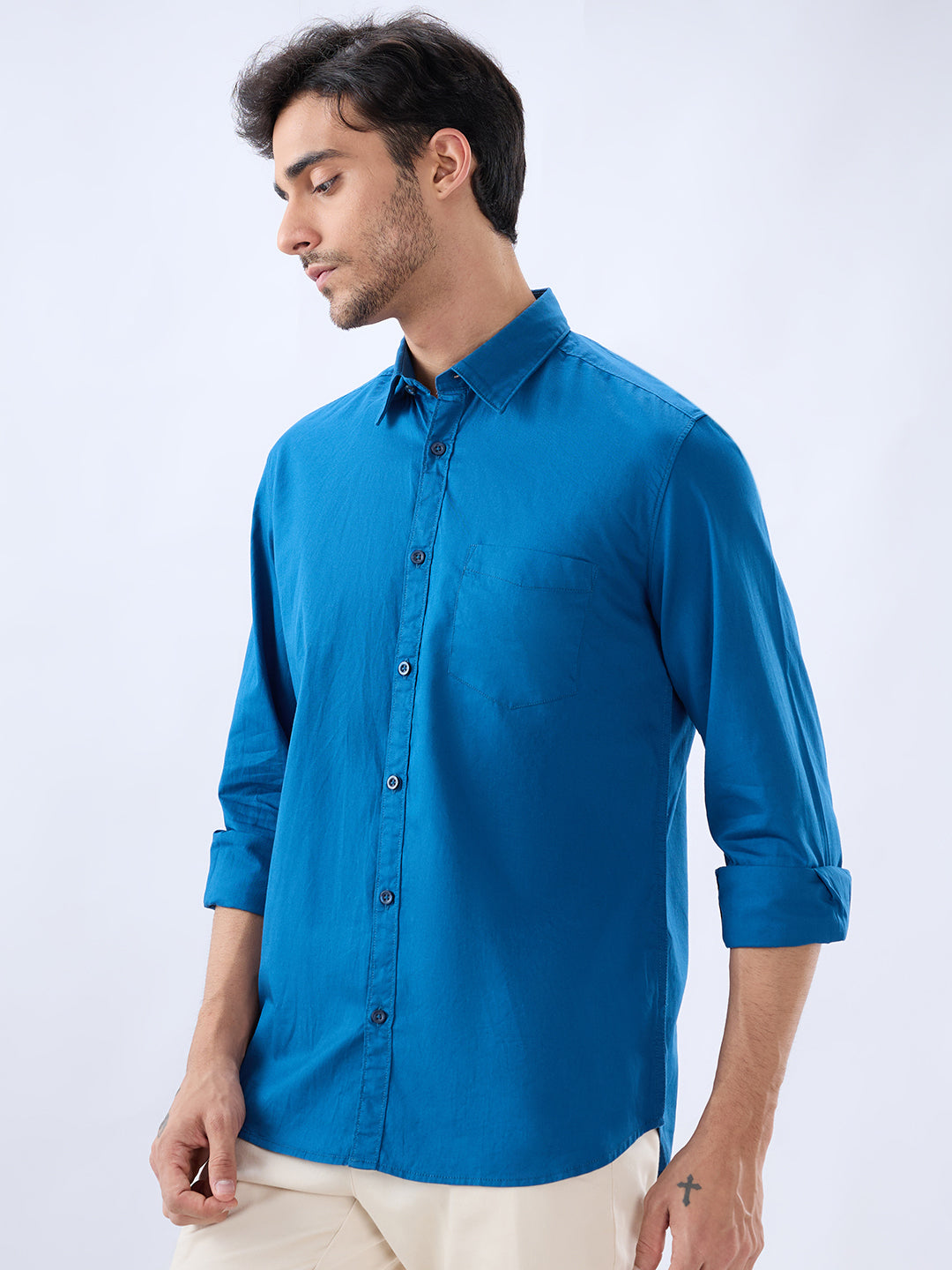 Parx Blue Casual Shirt