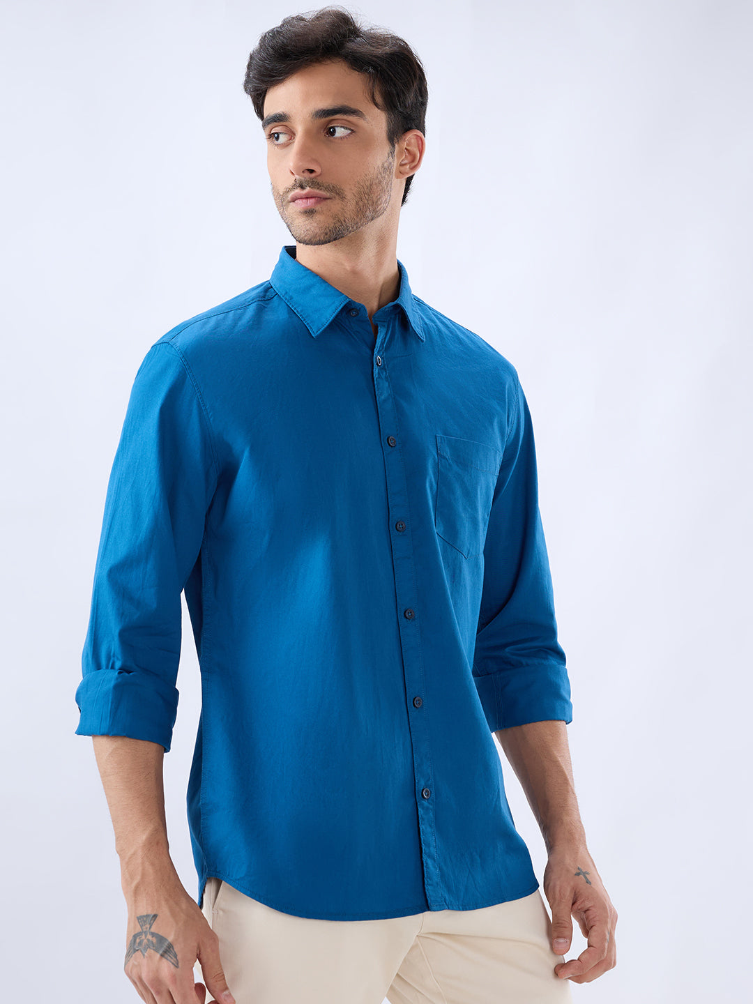 Parx Blue Casual Shirt