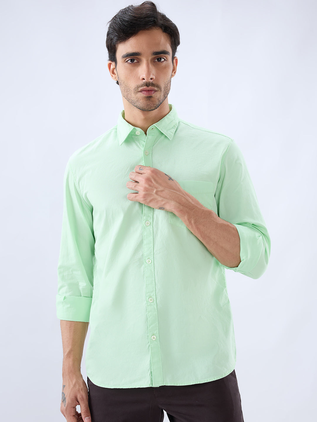 Parx Green Casual Shirt