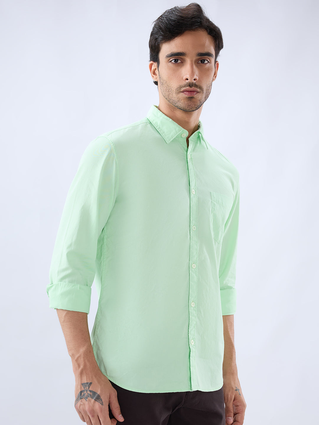 Parx Green Casual Shirt