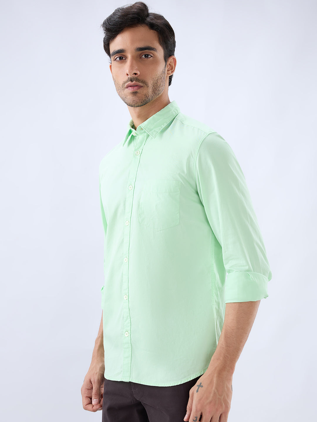 Parx Green Casual Shirt