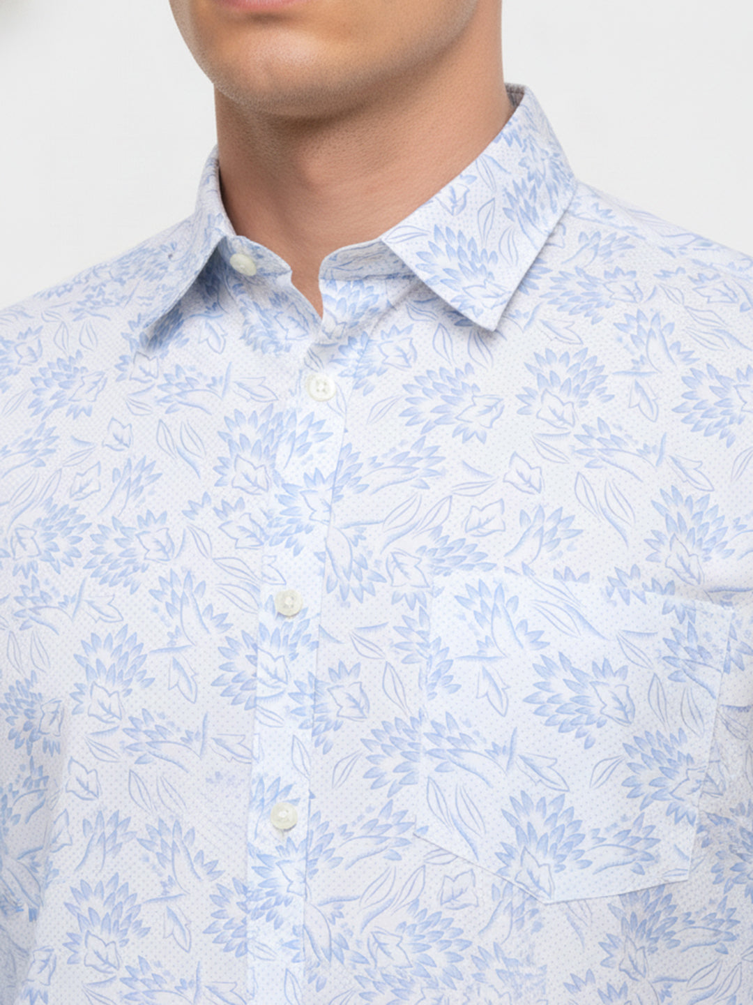 Parx Men White Slim Fit Print Casual Shirt