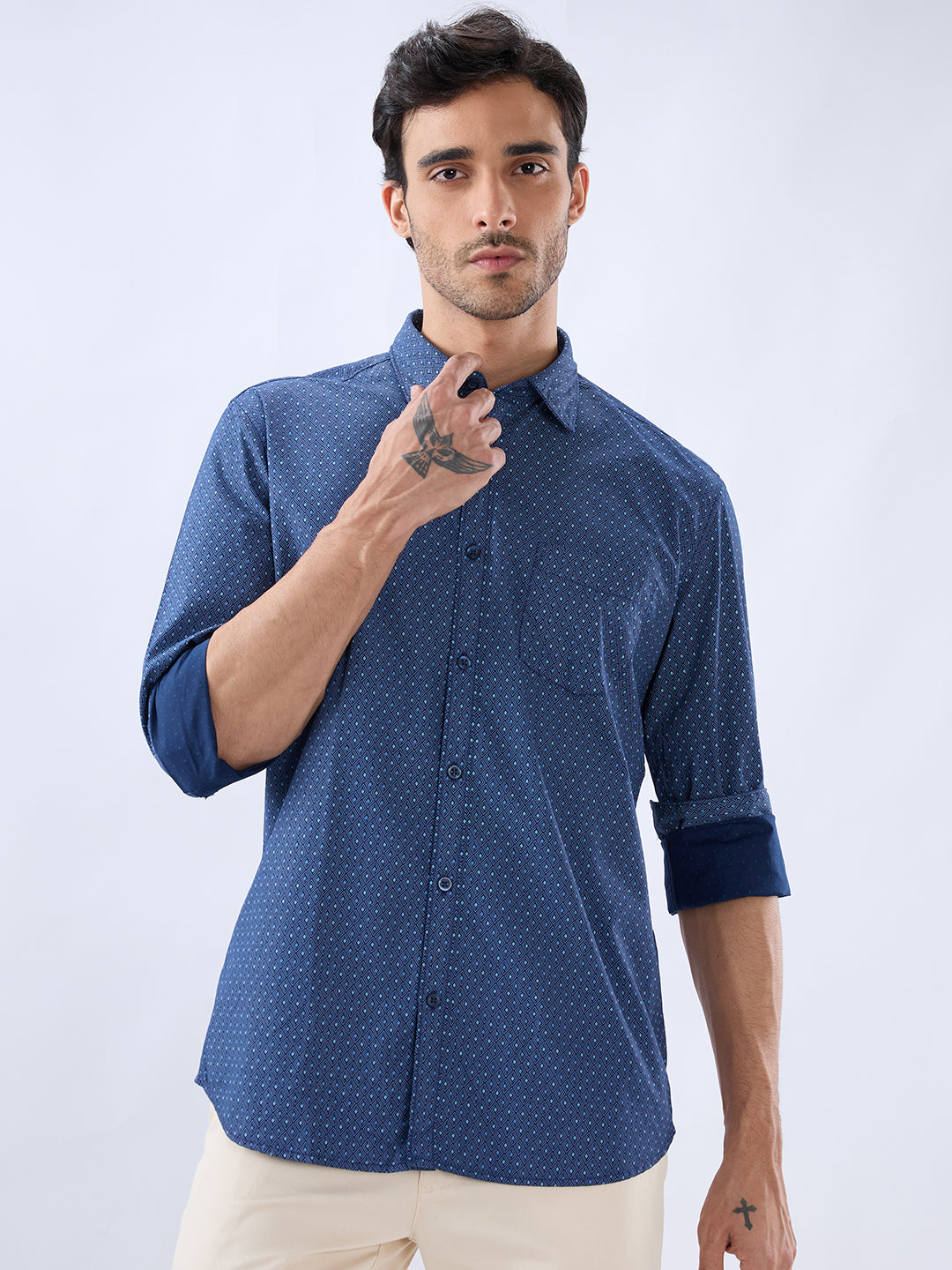 Parx Blue Casual Shirt
