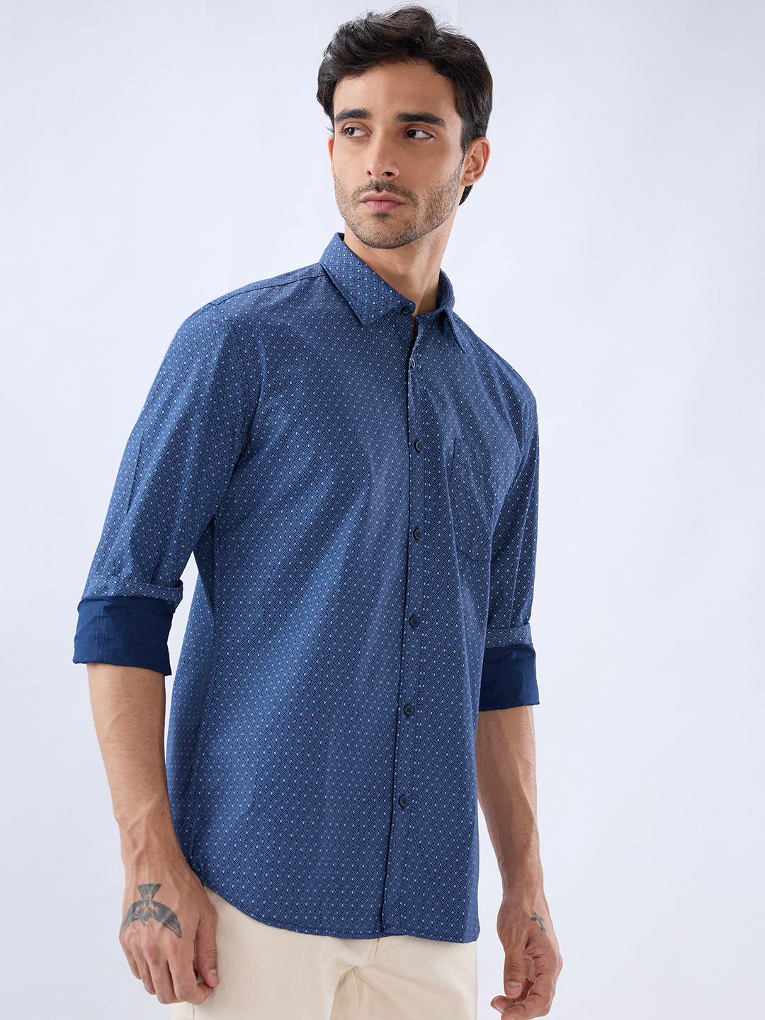 Parx Blue Casual Shirt