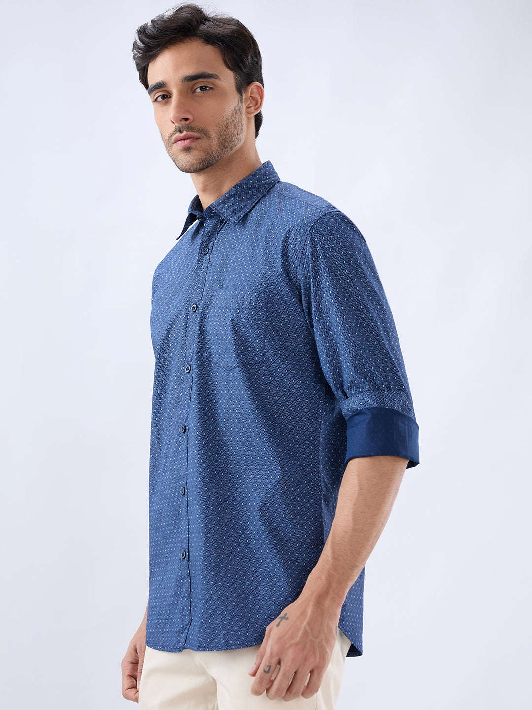 Parx Blue Casual Shirt