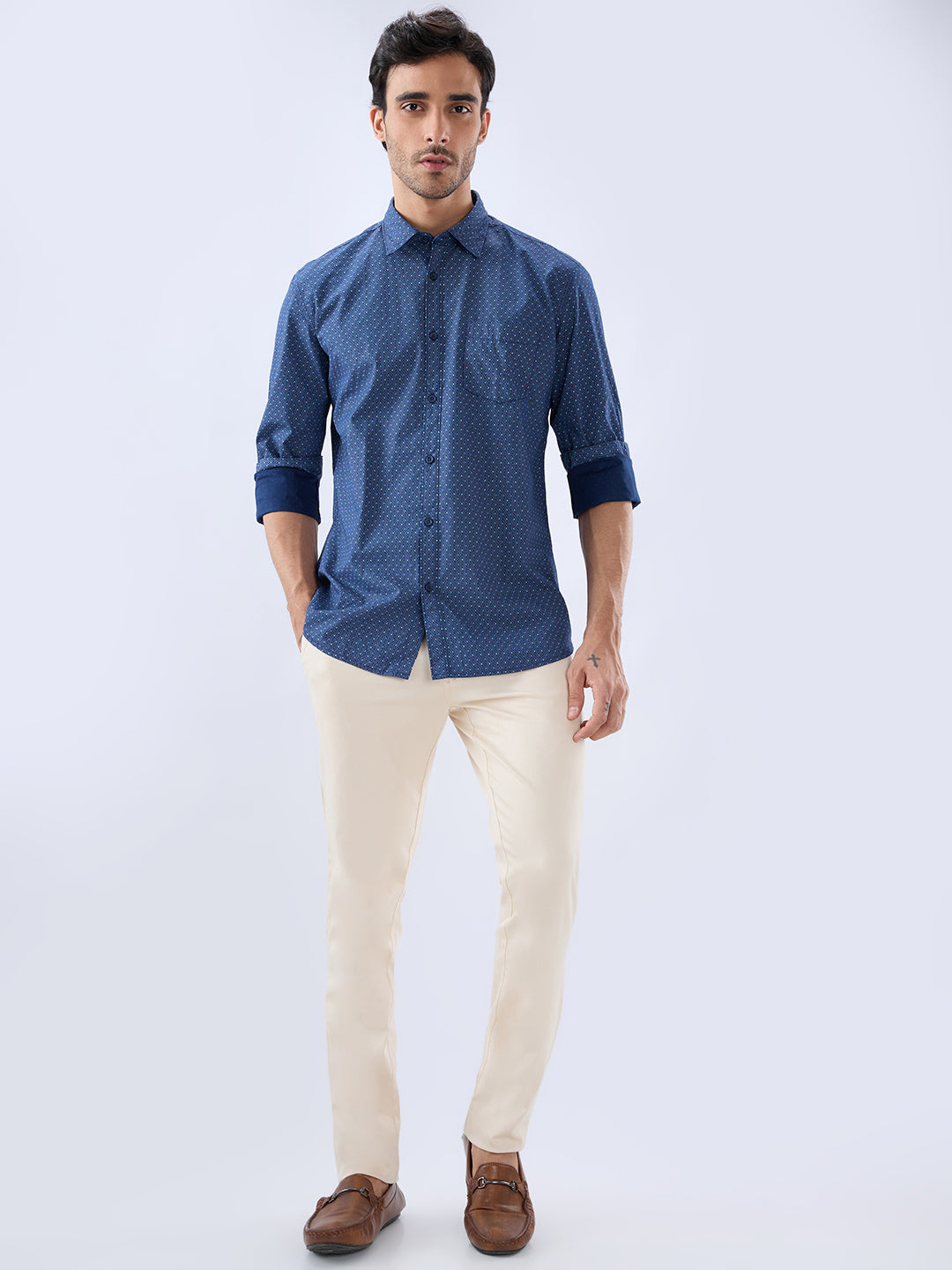 Parx Blue Casual Shirt