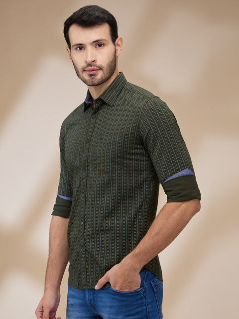 Parx Green Casual Shirts