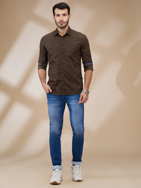 Parx Brown Casual Shirts
