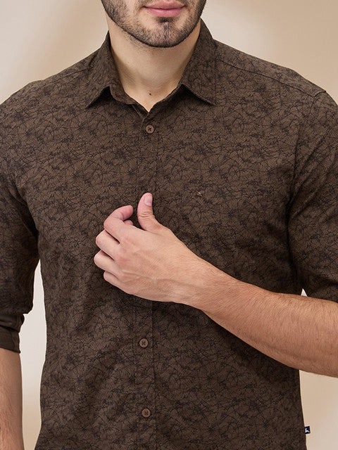 Parx Brown Casual Shirts