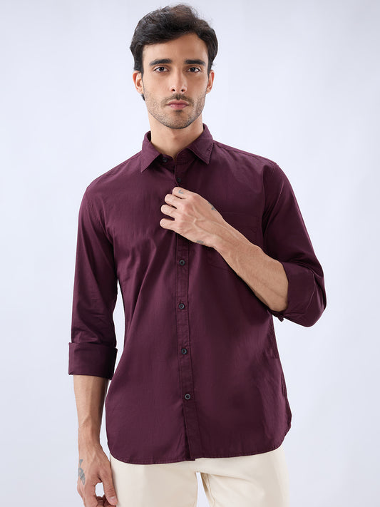 Parx Maroon Casual Shirt