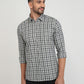 Parx Men Grey Checks Slim Fit Cotton Casual Shirt