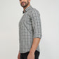 Parx Men Grey Checks Slim Fit Cotton Casual Shirt