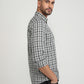 Parx Men Grey Checks Slim Fit Cotton Casual Shirt