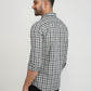 Parx Men Grey Checks Slim Fit Cotton Casual Shirt