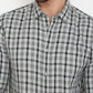 Parx Men Grey Checks Slim Fit Cotton Casual Shirt
