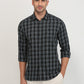Parx Men Black Checks Slim Fit Cotton Casual Shirt