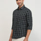 Parx Men Black Checks Slim Fit Cotton Casual Shirt