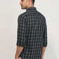 Parx Men Black Checks Slim Fit Cotton Casual Shirt