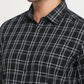 Parx Men Black Checks Slim Fit Cotton Casual Shirt