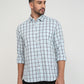 Parx Men Blue Checks Slim Fit Cotton Casual Shirt