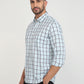 Parx Men Blue Checks Slim Fit Cotton Casual Shirt