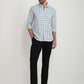 Parx Men Blue Checks Slim Fit Cotton Casual Shirt