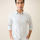 Parx Men Orange Checks Slim Fit Cotton Casual Shirt