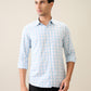 Parx Men Blue Checks Slim Fit Cotton Casual Shirt