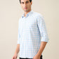 Parx Men Blue Checks Slim Fit Cotton Casual Shirt