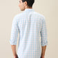 Parx Men Blue Checks Slim Fit Cotton Casual Shirt