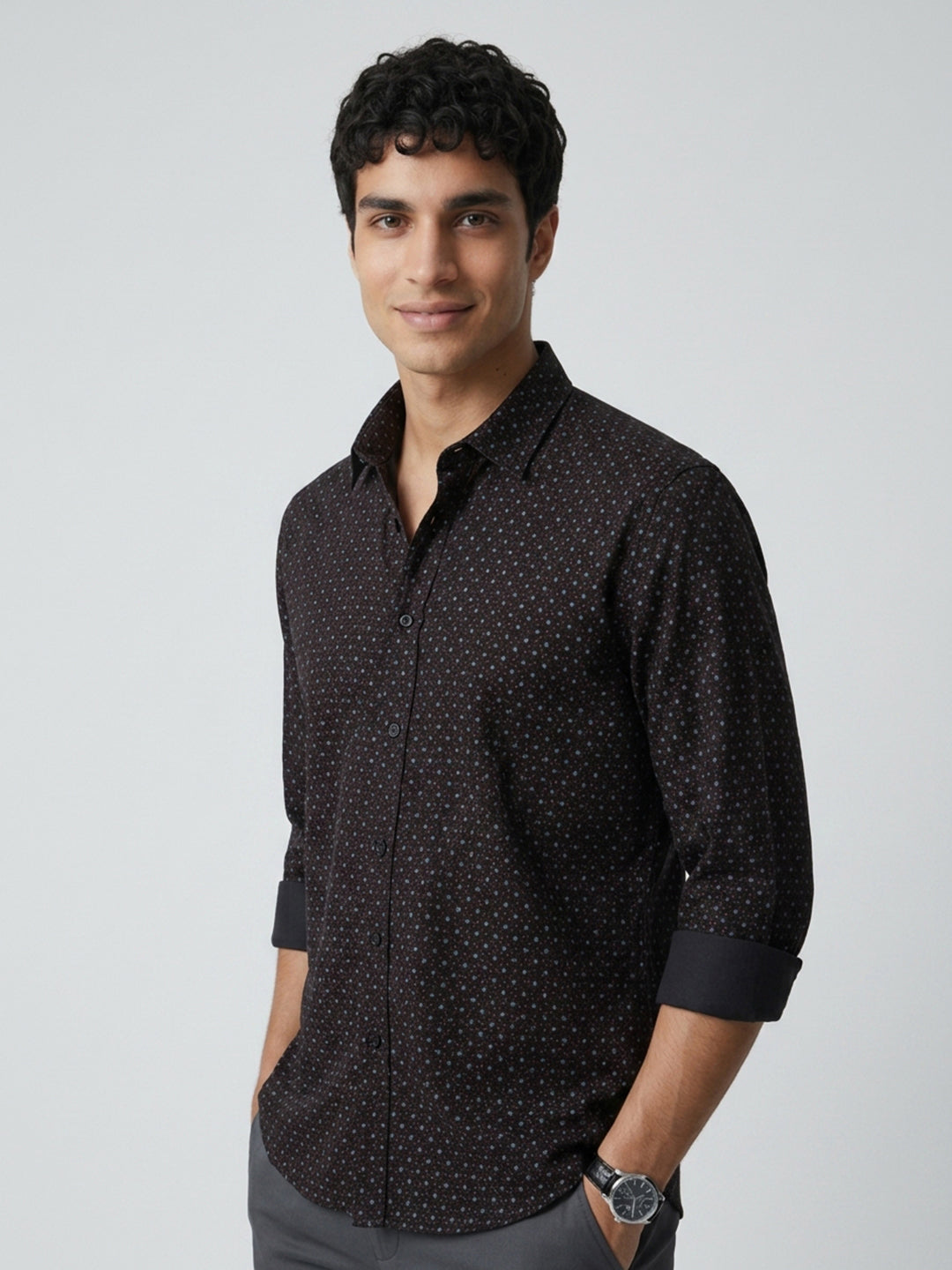 Parx Black Casual Shirt