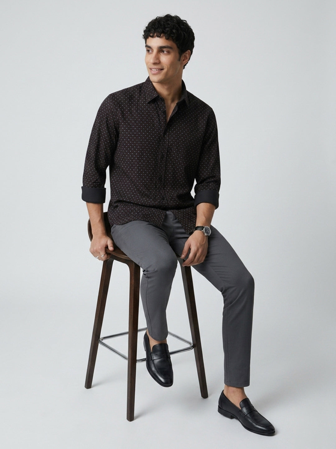 Parx Black Casual Shirt