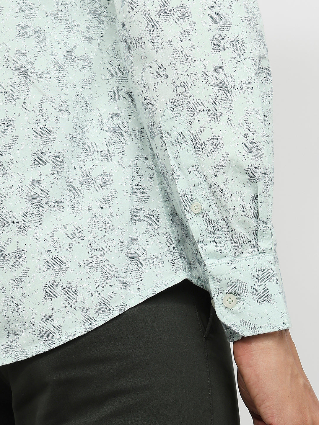 Parx Men Green Slim Fit Printed Casual Shirt
