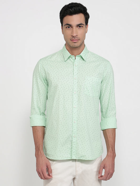 Parx Green Casual Shirt