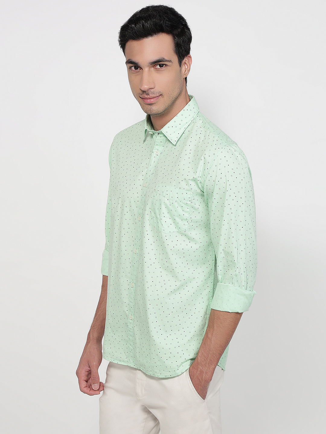 Parx Green Casual Shirt